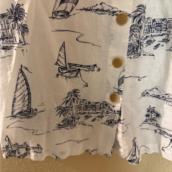 4/$15 Nautical Print Button-Down Skirt - Picture 3 of 7